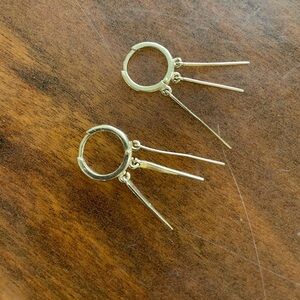 Unique 14k Yellow Gold Hoop Earrings